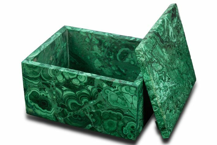 Wide Malachite Jewelry Box - DR Congo #335680